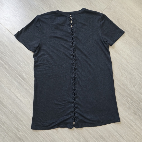 Black Women's Top with Unique Back Design Size M - Picture 1 of 6